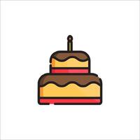 A cake with a candle on top of it vector