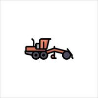 A small orange tractor on a white background vector