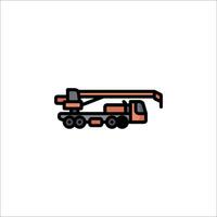 A crane truck icon on a white background vector