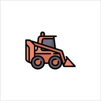 A small orange construction vehicle icon on a white background vector