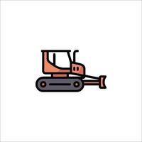 A small bulldozer icon on a white background vector