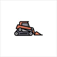 A small bulldozer icon on a white background vector
