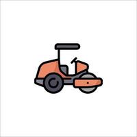 A small orange tractor on a white background vector