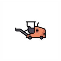 A small orange construction machine icon on a white background vector