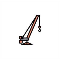 A crane is hanging from a hook on a white background vector