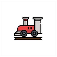 A red train on a white background vector