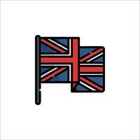 The british flag is waving in the wind vector