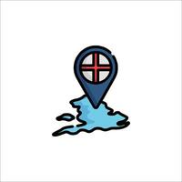 A map pointer with a flag on it vector