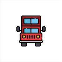 A red double decker bus icon on a white background vector