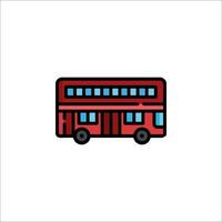 A red double decker bus icon on a white background vector