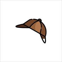 A brown hat icon on a white background vector