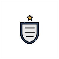 A shield with a star on top vector