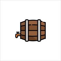 A wooden barrel icon on a white background vector