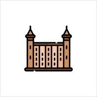 A castle icon in a flat style vector
