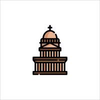 The capitol building icon in a flat style vector