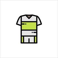 A soccer shirt with a green stripe on it vector