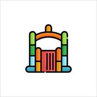 A colorful bouncy castle icon vector