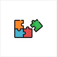 A colorful puzzle piece icon on a white background vector