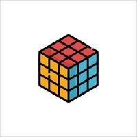 A rubik's cube logo with a colorful cube vector