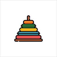 A colorful tower with a stack of blocks vector