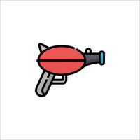 A red and black gun icon on a white background vector