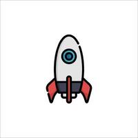 A rocket ship icon on a white background vector