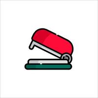 A red stapler on a white background vector