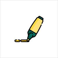 A yellow and green pen is drawing on a white background vector