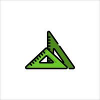 A green triangle with a ruler on top of it vector