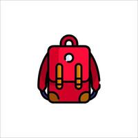 A red backpack icon on a white background vector