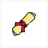 A diploma icon with a ribbon on it vector