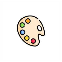 A palette with paint on it, with a single color vector