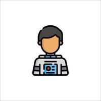 A man in a space suit holding a camera vector