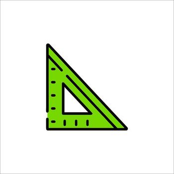 A green triangle with a ruler on it vector