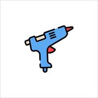 A blue and red hot glue gun icon on a white background vector