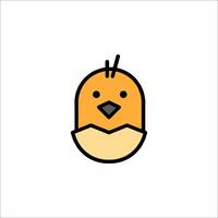 A cute little bird in an egg vector