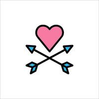 A heart and an arrow in a line icon vector