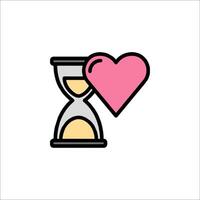 An hourglass with a heart on it vector