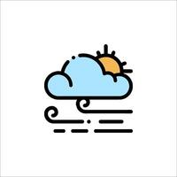 The sun and cloud icon is shown in a line style vector