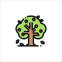 An apple tree icon with leaves and fruit vector