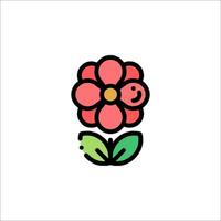 A flower with a smiley face on it vector
