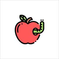 An apple with a measuring tape on it vector