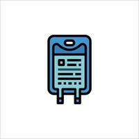 A bag with a note on it in a line style vector