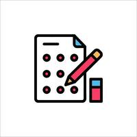 A pencil and a paper with a check mark vector