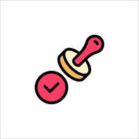 A stamp with a check mark on it vector
