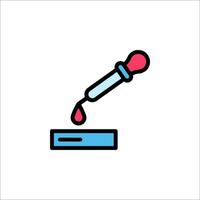A test tube with a red liquid on it vector