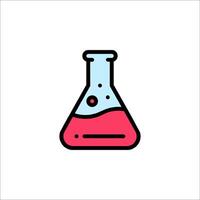 A laboratory flask with liquid in it vector
