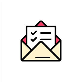 An envelope with a check mark on it vector