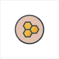 A honeycomb icon in a circle vector