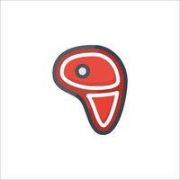 A red and black bird head icon vector